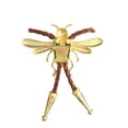 thumbnail image 3 of Daisy Del Sol Handmade Gold 3D Bumblebee Butterfly Vegan Faux Leather Adjustable Fashion Statement Necklace Bolo Tie, 3 of 7