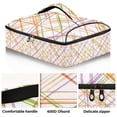 thumbnail image 2 of Iauyy Casserole Carrier for Hot Food Insulated Casserole Travel Carry Bag with Lid Food Warmer Bag for Party/Picnic,Orange and Purple Lines, 2 of 7