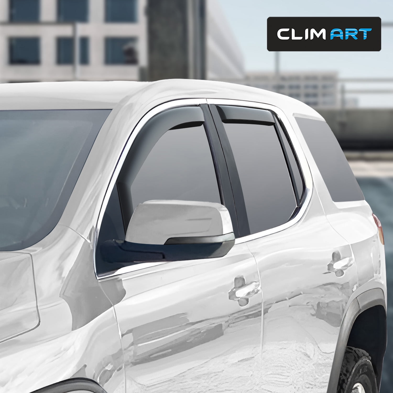 CLIM ART in-Channel Incredibly Durable Rain Guards for GMC Acadia 2017-2023, Original Window Deflectors, Vent Window Visors, Vent Deflector, 4 pcs. - 617535