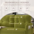 thumbnail image 5 of Sofa for Living Room, Corduroy Sofa, Double Seater Sofa with Side Pockets and Ergonomic Support, High Density Foam, Modern Monochrome Design, Olive Green Corduroy Fabric, 5 of 8