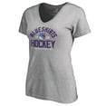 thumbnail image 2 of Women's Ash New York Rangers Hometown Collection Blue Shirts Hockey V-Neck T-Shirt, 2 of 3