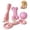 Pink, variant on 4Pcs TPR Dog Chew Toy Set, Durable Teething Bone and Spiky Ball with Indented Toothbrush Stick for Puppy Aggressive Chewers, Interactive Tug Play Toy for Deep Teeth Cleaning, Pet Boredom Relief Gift