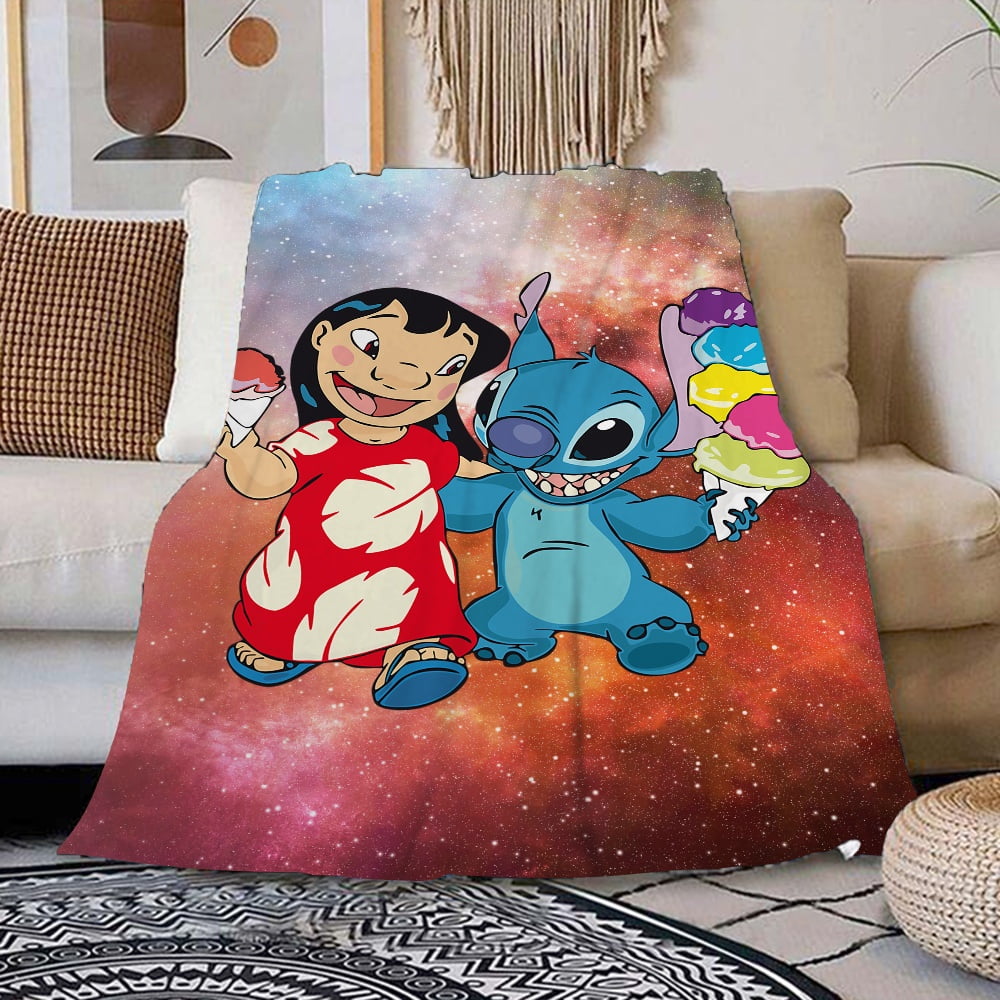 Lilo & Stitch Stitch Flannel Throw Blankets Practical Bed Cover for Kids  Christmas Blanket Gifts,59x79inch/150x200cm 