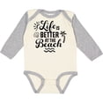 thumbnail image 3 of Inktastic Life is Better at The Beach with Sunshine Seashell and Palm Trees Boys or Girls Long Sleeve Baby Bodysuit, 3 of 5