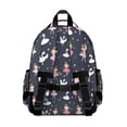 thumbnail image 3 of Dark Blue Ballerina Princess Pattern Backpack for School,Cute School Bag,Schoolbag with Adjustable Shoulder Straps & Padded Back,15.25"x11.5"x5.25", 3 of 5