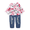 Long Denim Suit, variant on XBASW Baby Toddler Girls Summer Cute Floral Short/ Long Sleeve Flower Ruffle Tops Denim Pant Set for 1-4 Years Old