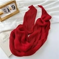 thumbnail image 5 of stylesilove Women Crinkle Pleated Square Scarf Solid Color Neckerchief Soft Bandana Small Shawl Neck Wraps for All Season (Red), 5 of 8