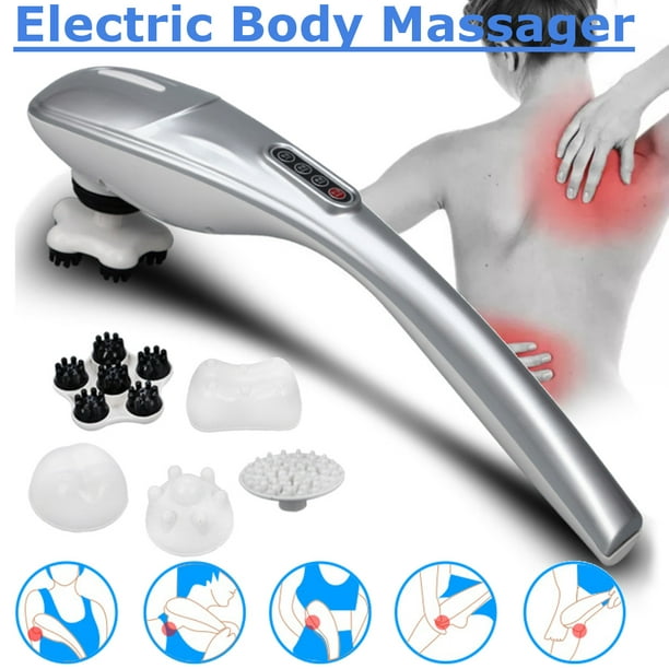 5 Heads Electric Shiatsu Handheld Massager Body Neck Back Foot Leg