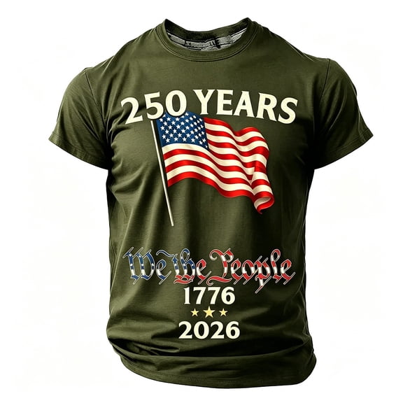 WERYOUNG Boy's Patriotic Graphic T Shirts Crew Neck Short Sleeve Festival Tee Independence Day T-Shirts For Children Youth Outdoor Play Stylish Tops 2-13 Years