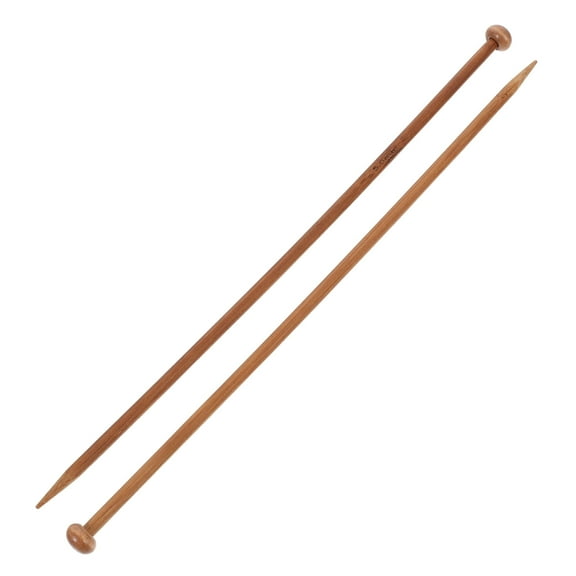 TAILTOSS 2Pcs Carbonized Knitting Needles for Sock and Scarf Creation Straight Wood 5.0mm-25cm