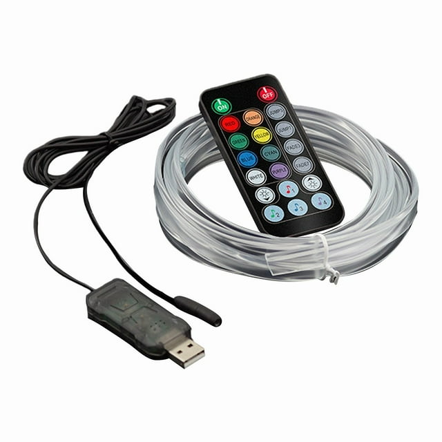 Kieccall Car 64-Color Ambient Fiber Optic Lights - Light Guide 3.0 With Remote Control Dimming, RGB Interior Decorative Lighting For Cars, Enhances Driving Atmosphere