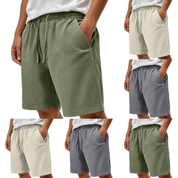 Men's Casual Sports Shorts with Elastic Waistband Zipper Pocket, Athletic Shorts, Quick Dry, Lightweight, Stretchy, Gym Workout, Running, Hiking, Daily Wear, Summer | AESTIVO,Army Green L