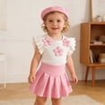 thumbnail image 4 of Amidoa Girls Summer 2 Piece Outfits Cute Sleeveless Tops Tops and Casual Skirt Kids Clothing Set Pink Size Pink Size 8, 4 of 9