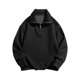 thumbnail image 3 of Blusa y camisa de cuello vuelto de manga larga para hombre, sudadera con cremallera, polar, verde, marrón, gris, media cremallera, lisa, deportiva, para exteriores, uso diario, vacaciones, ropa de cal, 3 of 4