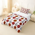 thumbnail image 3 of Castle Fairy Basketball Soccer Football Baseball Twin Comforter Sets 2pcs, Sport Ball Game Bedding Set, Multicolor White,1 Comforter and 1 Pillowcase, 3 of 6