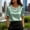 Green, variant on Womens T Shirts Solid Short Sleeve Crewneck Pearl Collar French Top Tees for Women Red L