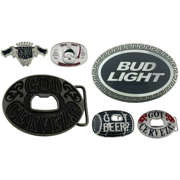 belt buckles lot 6 pieces Vintage bottle openers Collection Men Metal Western