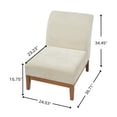 thumbnail image 6 of Christopher Knight Home Modern Mid-Century Fabric Upholstered Accent Slipper Chair, Beige+Walnut, 6 of 10