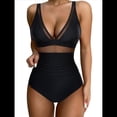 thumbnail image 3 of Traje de Baño de con Control de Abdomen para Mujer, Push Up, Cintura Alta. Negro S, 3 of 10