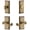 Vintage Brass, variant on Grandeur 834562 Carre Solid Brass Right Handed Single Cylinder Keyed Entry Leverset And