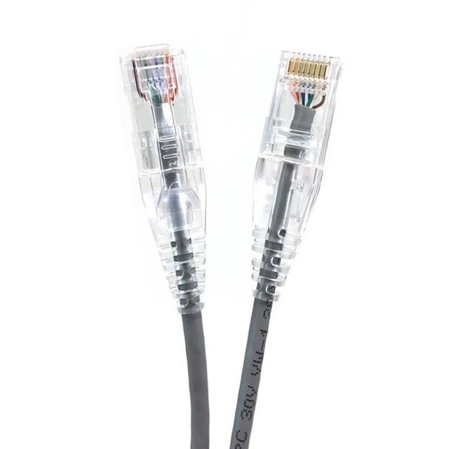 Micro Connectors E08-007-SLIM5 7 ft. Ultra Slim 28AWG Cat6 UTP RJ45 Patch Cables, Gray - Pack of 5