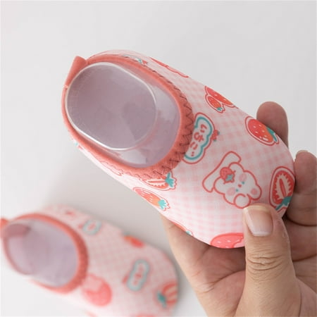 

Quealent Baby Booties Winter Baby Boy Girl Fleece Booties Cozy Winter Warm Socks Toddler Non-Slip Soft Sole Crib Shoes Pink 0 Months