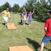 4x2Ft Regulation Premium Cornhole Set w/8 Bean Bags & Carry Case, Outdoor Family Lawn Beach Bean Toss Game