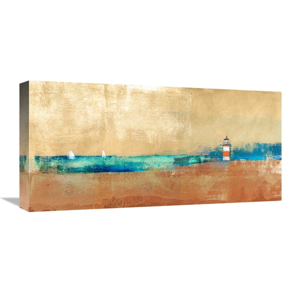 Global Gallery's 'Coast Line and Lighthouse' by Alex Blanco Stretched Canvas Wall Art