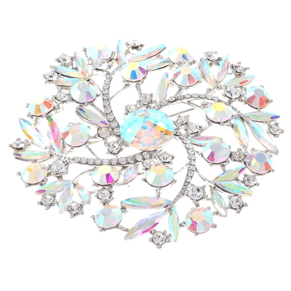 Large Crystal Flower Brooch