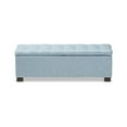 thumbnail image 5 of Baxton Studio Roanoke Modern and Contemporary Light Blue Fabric Upholstered Grid-Tufting Storage Ottoman Bench, 5 of 7