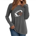 thumbnail image 2 of Fznquz Game Day Women Blouse Casual Gray Long Sleeve Tops Sunday Funday Football Graphic Tunic Women's Fashion XL, 2 of 6