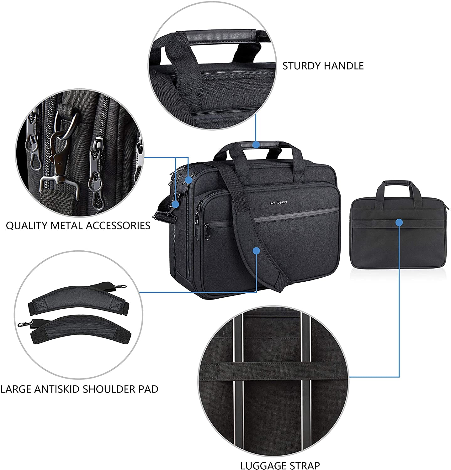 laptop bag with luggage strap