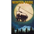 thumbnail image 3 of Decorative Tea Towel, Apron Winter Park, Colorado, Ski Lift and Full Moon, Unisex, Adjustable, Organic Cotton, 3 of 3