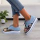 thumbnail image 1 of Zapatos casuales cómodos de estilo clan de vendaje con punta redonda para mujer, zapatos de exterior de tacón plano con estampado Wmkox8yii FOPL1199, 1 of 3