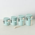 thumbnail image 4 of Home Basics Donuts 4 Pieces Ceramic Canister Set With Spoons, Turquoise, 4 of 9
