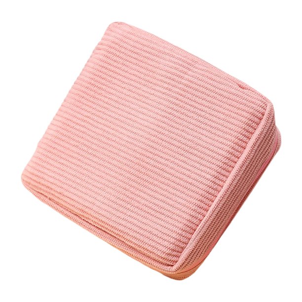 Bolsa de pana para el período, bolsa de maquillaje, regalos multifuncionales, mini bolsas de cosméticos reutilizables. Rosa