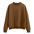 thumbnail image 2 of hoksml Women's Crew Neck Long Sleeve Sweatshirt Oversized Loose Fit Solid Color Casual Pullover Top for Everyday Wear, 2 of 4