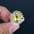 thumbnail image 2 of Citrine Oval Gemstone Handmade Gift 925 Sterling Silver Jewelry Ring 8" VJ 1556, 2 of 4