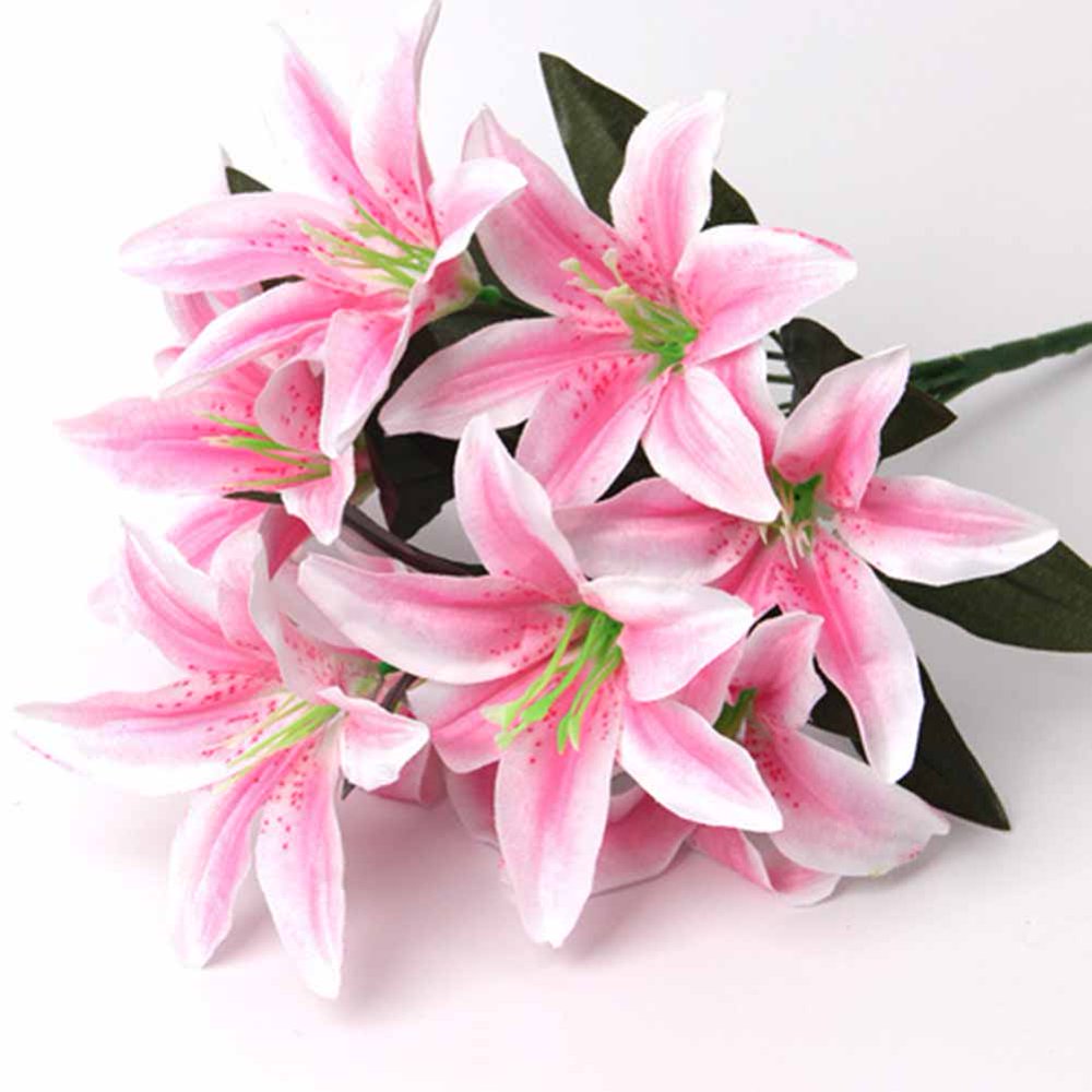 Tsondianz 1 Bunches Artificial Lily Silk Flower Wedding Party Home