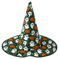 thumbnail image 2 of Kids Witch Hat Halloween Ghost Printed Pointed Hat Stars Wizard Cap Quilted Cosplay Costume Party Decorations Gift, 2 of 3