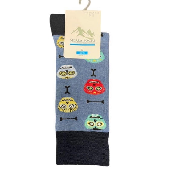 Sierra Socks Game Design Colorful Smooth Toe Men Crew Socks (Shoe Size: 6-12, Navy/Blue)
