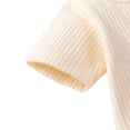 thumbnail image 4 of BRGZLK Baby Girl Boy Jumpsuit 2026 Trendy Solid Color Short Sleeve Knitted Breathable Rompers Unisex Baby Summer Clothes Beige 18-24 Months, 4 of 5