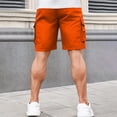 thumbnail image 3 of Lumtrix Men'S Shorts Casual Stretch Classic Drawstring Elastic Waist Summer Work Short With Multi Pockets Saffron S, 3 of 3