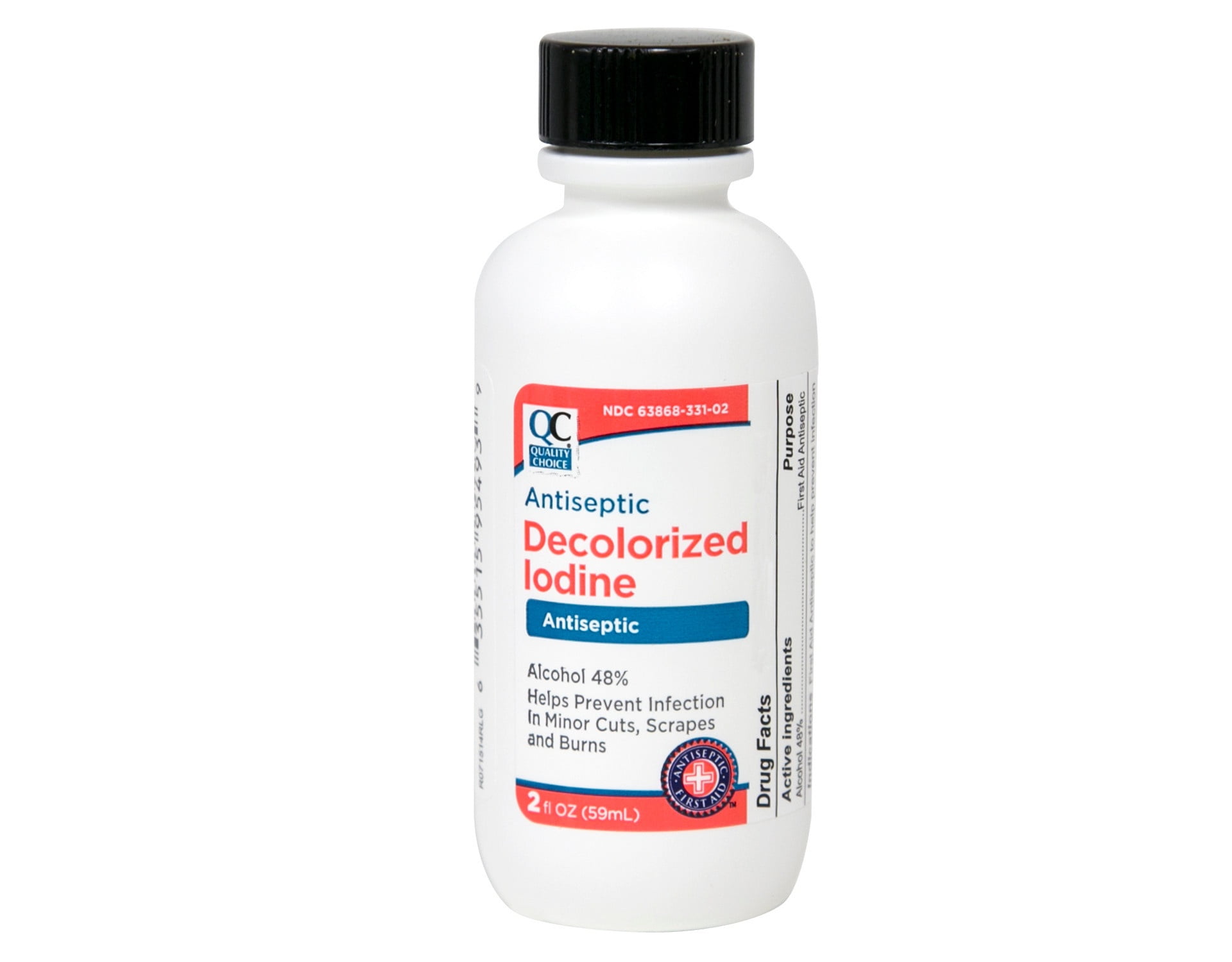 Quality Choice Iodine Decolorized Antiseptic, 2 oz, 4 Count Pack