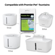 Premier Pet Replacement Carbon Filters for Dog and Cat Fountains, Pack of 16