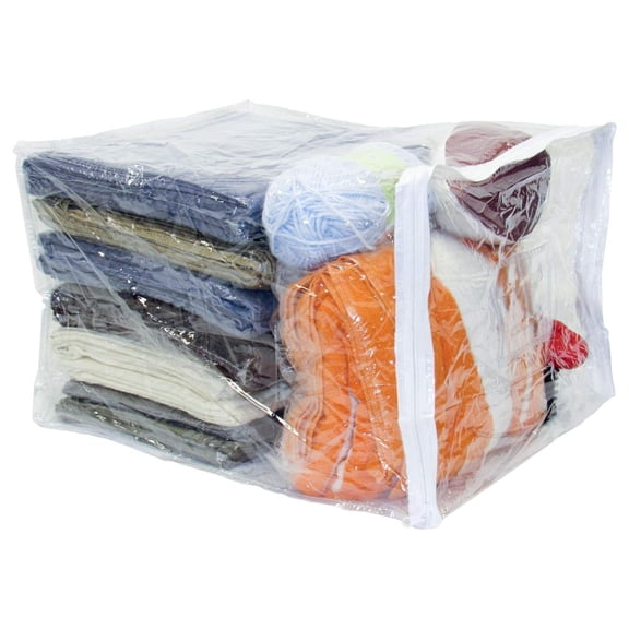 Clear Vinyl Zippered Storage Bags 15 x 18 x 12 Inch 10-Pack
