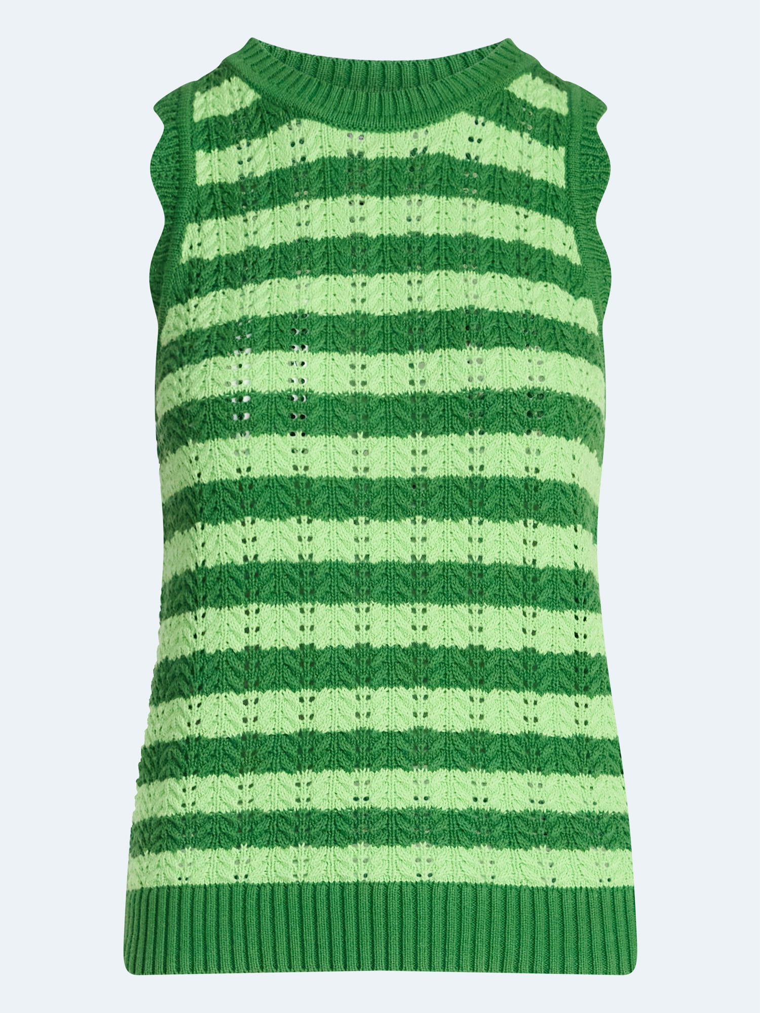 Free Assembly Women's Crochet Cotton Racerback Tank Top, Lightweight, Sizes XS-XXL