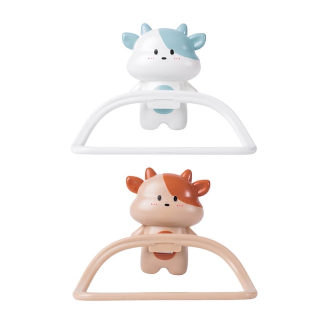 FRCOLOR Towel Organizer Cartoon Children Wall Mounted Storage Box with Suction Cup Assorted Color PP Material 2PCS,5.91"X3.94"X3.94"