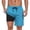Blue, variant on Mens Swim Trunks with Compression Liner 2 in 1 Quick Dry Bathing Suit Beach Shorts with Zipper Pockets