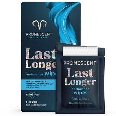 Promescent Benzocaine Last Longer Wipes, 5 Count
